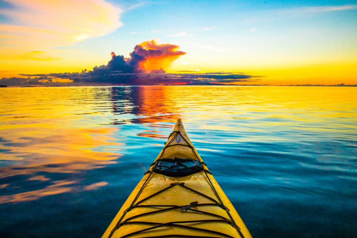 Sunset seen from a kayak in Papua New Guinea